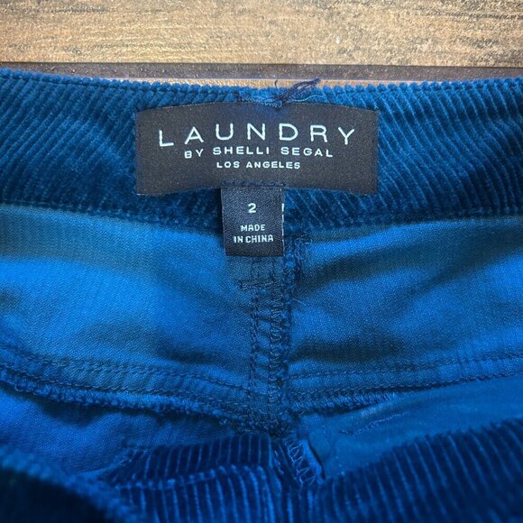 Laundry by Shelli Segal Dark Teal Stretch Corduroy Flare Bootcut Jeans Size 2 - Picture 7 of 10